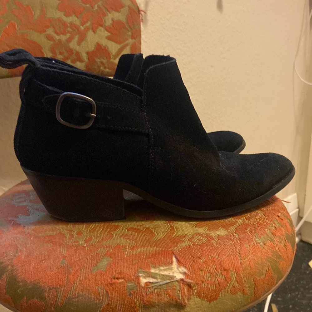Urban outfitters suede black heeled boots 9.5
